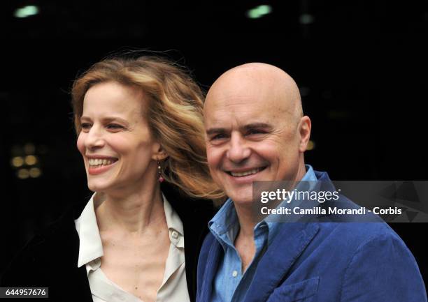 Luca Zingaretti and Sonia Bergamasco attend 'Il Commissario Montalbano' Photocall In Rome on February 24, 2017 in Rome, Italy.