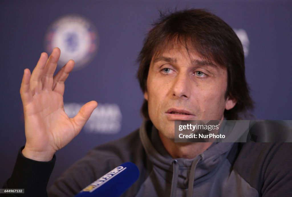 Antonio Conte, manager of Chelsea during a press conference