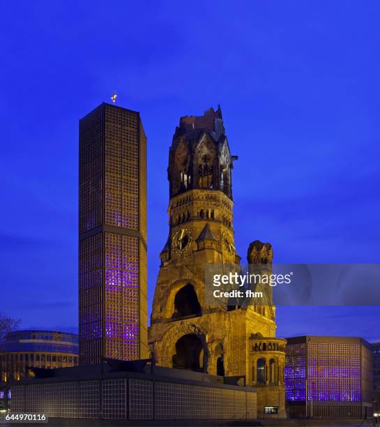 kaiser wilhelm memorial church/ gedächtniskirche (berlin, germany) - kaiser wilhelm memorial church stock pictures, royalty-free photos & images