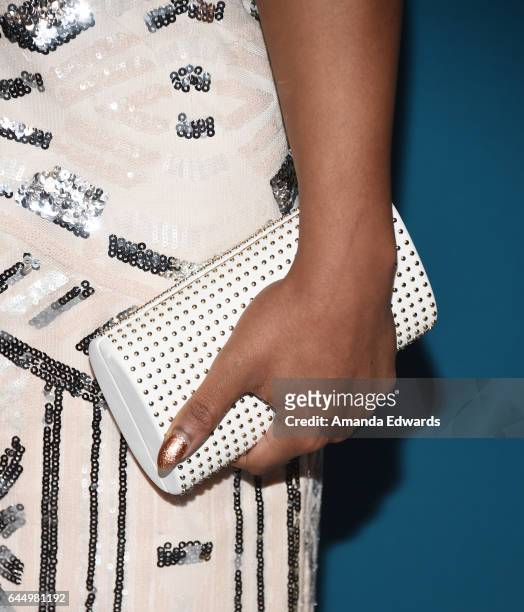 Actress Chante Adams, clutch detail, arrives at the Essence 10th Annual Black Women in Hollywood Awards Gala at the Beverly Wilshire Four Seasons...