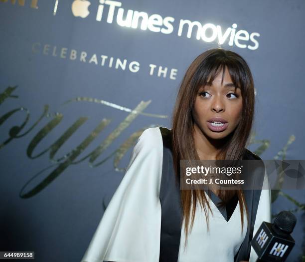 Producer Kimberly Steward speaks to the media at the EBONY Magazine And iTunes Movies' 2nd Annual Pre-Oscar Celebration at Delilah on February 23,...