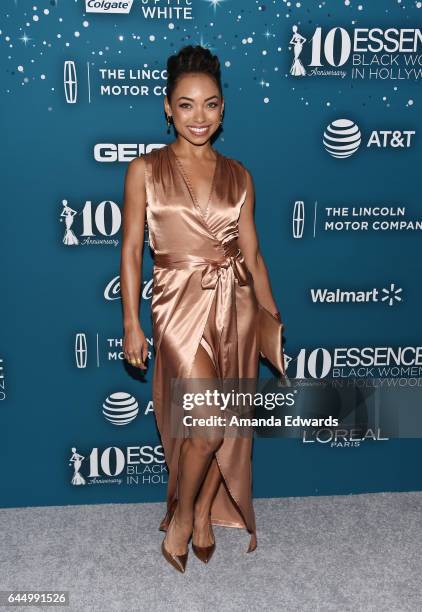 Actress Logan Browning arrives at the Essence 10th Annual Black Women in Hollywood Awards Gala at the Beverly Wilshire Four Seasons Hotel on February...