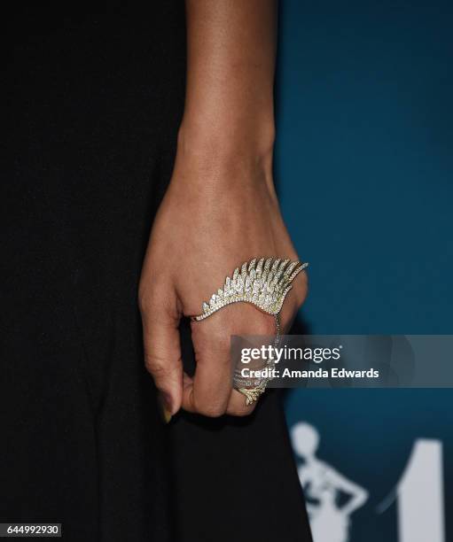 Television personality Vanessa Simmons, ring detail, arrives at the Essence 10th Annual Black Women in Hollywood Awards Gala at the Beverly Wilshire...