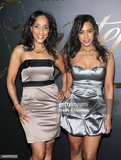 Karla Gordy Bristol and Morgan Ashley Gordy attend the EBONY Magazine And iTunes Movies' 2nd Annual Pre-Oscar Celebration at Delilah on February 23,...