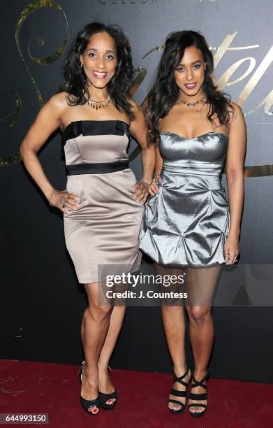 Karla Gordy Bristol and Morgan Ashley Gordy attend the EBONY Magazine And iTunes Movies' 2nd Annual Pre-Oscar Celebration at Delilah on February 23,...