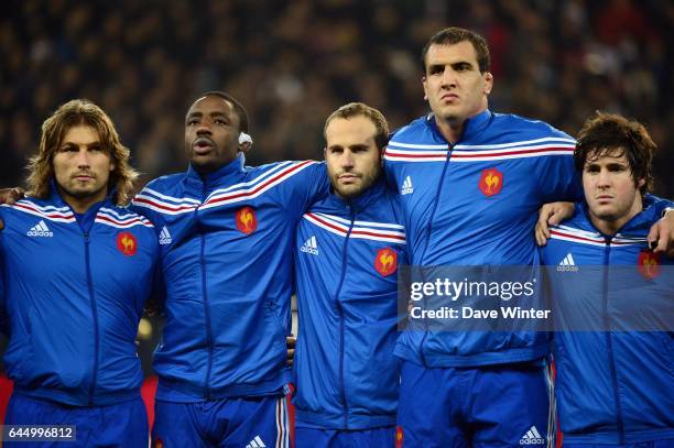 Dimitri SZARZEWSKI / Yannick NYANGA / Frederic MICHALAK / Yoann MAESTRI / Maxime MACHENAUD - - France / Argentine - Test Match -Lille- - Photo: Dave...