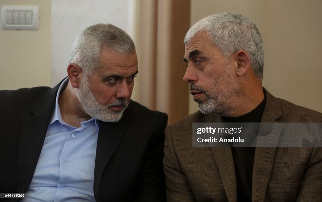 Ismail Haniyeh in opening ceremony of mosque
