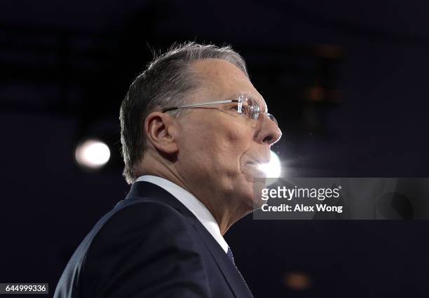 Executive Vice President of the National Rifle Association Wayne LaPierre speaks during the Conservative Political Action Conference at the Gaylord...