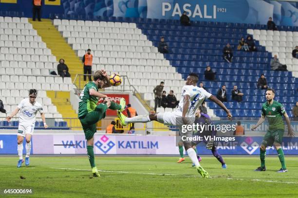 Andre de Castro Pereira of Kasimpasa SK, Ertugrul Ersoy of Bursaspor, Fode Koita of Kasimpasa SK, goalkeeper Harun Tekin of Bursaspor, Tomas Sivok of...