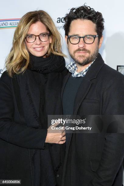 Director J.J. Abrams and his wife Katie McGrath attend the 12th Annual Oscar Wilde Awards at Bad Robot on February 23, 2017 in Santa Monica,...