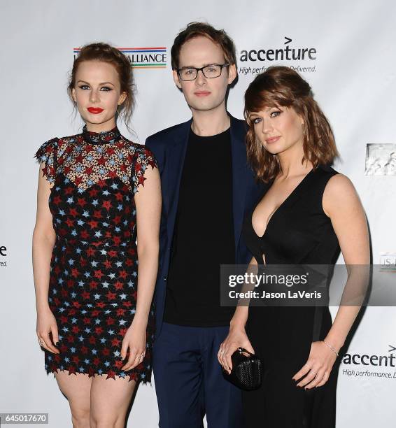 Roseanna Brown, Jonathan Brown and Alanna Brown of the band The Rua attend the 12th annual Oscar Wilde Awards at Bad Robot on February 23, 2017 in...