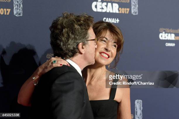 Francois Cluzet and Narjiss A. Cluzet arrive at the Cesar Film Awards Ceremony at Salle Pleyel on February 24, 2017 in Paris, France.