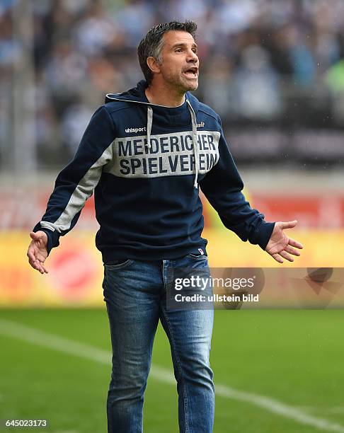 Fussball, Saison 2014/15, 3. Liga, 35. Spieltag,MSV Duisburg - Preussen Münster 2:1Trainer Gino Lettieri