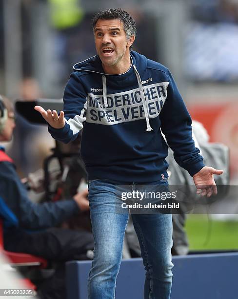 Fussball, Saison 2014/15, 3. Liga, 35. Spieltag,MSV Duisburg - Preussen Münster 2:1Trainer Gino Lettieri