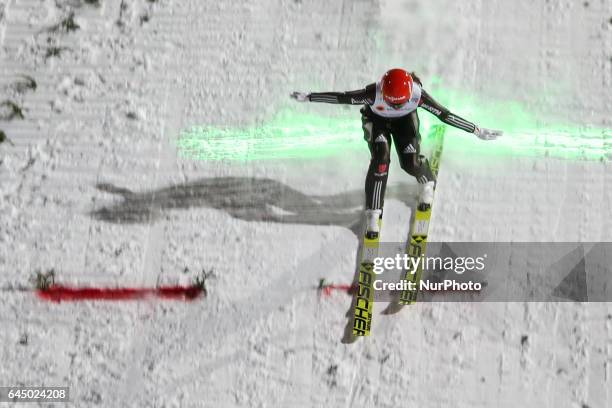 Carina Vogt , competes in the Women's Ski Jumping HS100 during the FIS Nordic World Ski Championships on February 24, 2017 in Lahti, Finland.