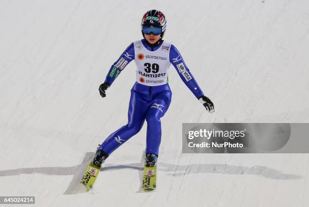 Yuki Ito , competes in the Women's Ski Jumping HS100 during the FIS Nordic World Ski Championships on February 24, 2017 in Lahti, Finland.