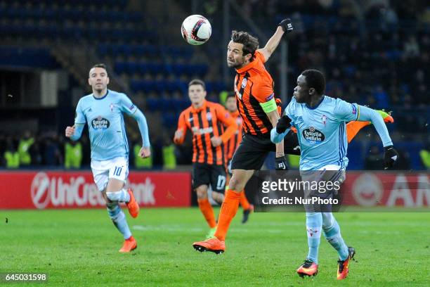 Dario Srna running for the ball during the Europa League Round of 32 reverse match between Shakhtar and Celta at Metalist Stadium on February 23,...
