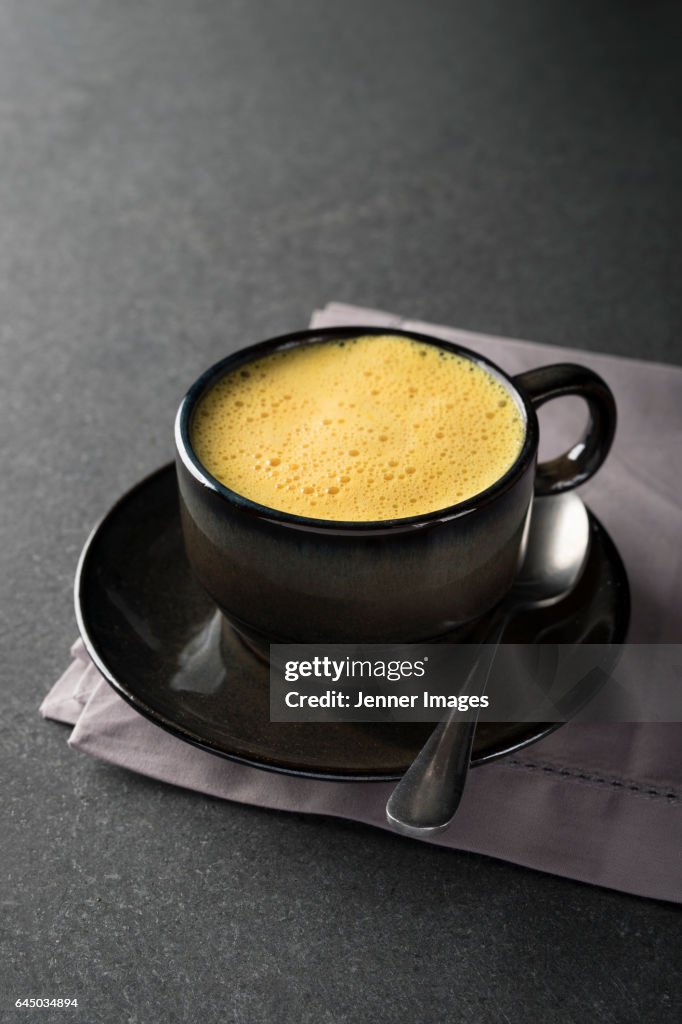Turmeric latte. The ‘golden milk’ or Golden Latte.