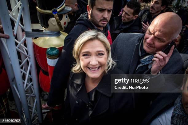 French far-right Front National party president, member of European Parliament and candidate for France's 2017 presidential election, Marine Le Pen...