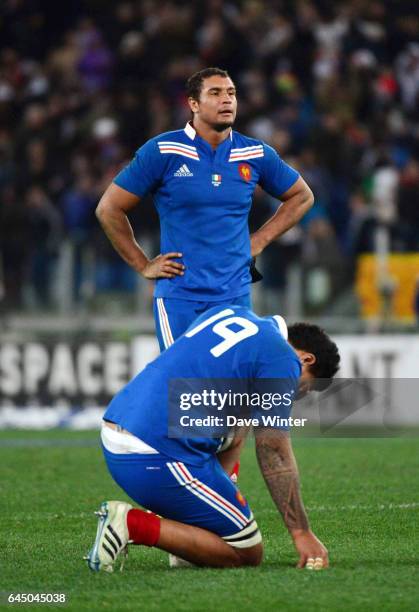 Deception Romain TAOFIFENUA / Thierry DUSAUTOIR - - Italie / France - Tournoi des 6 Nations -Rome, Photo: Dave Winter / Icon Sport