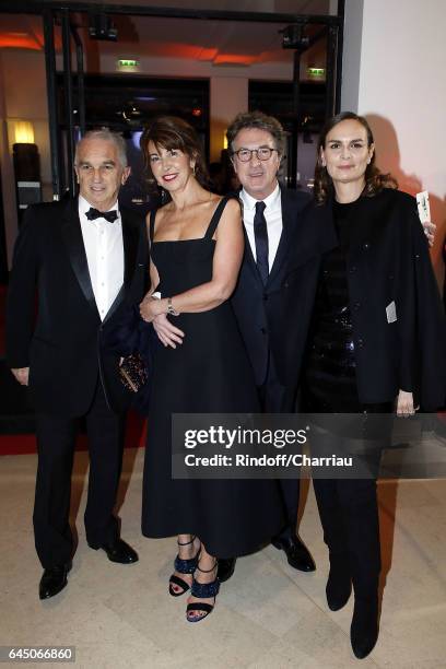 Alain Terzian, Narjiss Cluzet, Francois Cluzet and Brune de Margerie attend Cesar Film Award 2017 at Salle Pleyel on February 24, 2017 in Paris,...