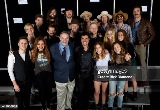 Bill Satcher, Graham DeLoach, Michael Hobby, and Zach Brown of A Thousand Horses, Jess Carson, Cameron Duddy, and Mark Wystrach of Midland, Eric...