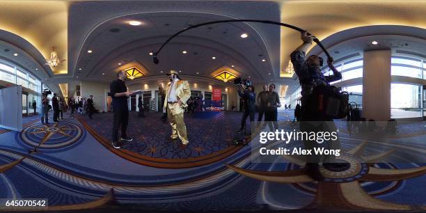 Attendee Andy Barr, a conservative from Seattle, Washington, is interviewed by the production crew of the TBS show Full Frontal with Samantha Bee...