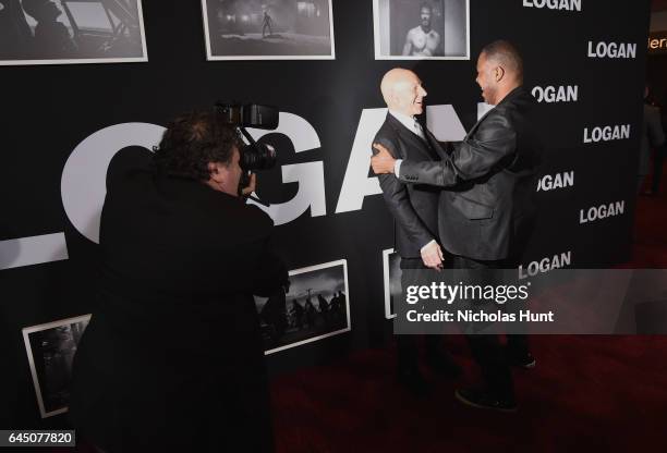 Actors Sir Patrick Stewart and Eriq La Salle attend the 'Logan' New York special screening at Rose Theater, Jazz at Lincoln Center on February 24,...