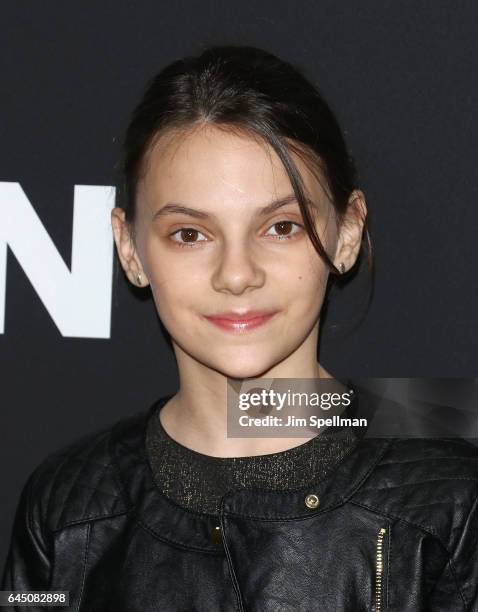 Actress Dafne Keen attends the "Logan" New York screening at Rose Theater, Jazz at Lincoln Center on February 24, 2017 in New York City.