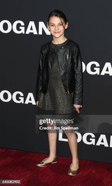 Actress Dafne Keen attends the "Logan" New York screening at Rose Theater, Jazz at Lincoln Center on February 24, 2017 in New York City.