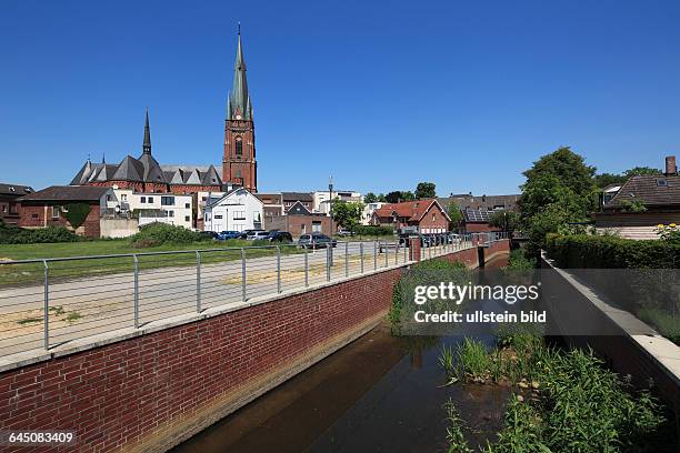 Rhede, Hohe Mark Westmuensterland Nature Park, Muensterland, Lower Rhine, Westphalian Basin, Westphalia, North Rhine-Westphalia, NRW, city view,...