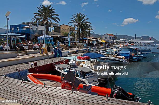 Fishing harbour of Lakki , Fish restaurants, Republic of Cyprus