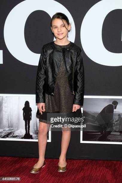 Dafne Keen attends the "Logan" New York screening at Rose Theater, Jazz at Lincoln Center on February 24, 2017 in New York City.