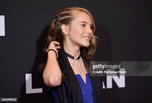 Actress Hannah Westerfield attends the 'Logan' New York special screening at Rose Theater, Jazz at Lincoln Center on February 24, 2017 in New York...