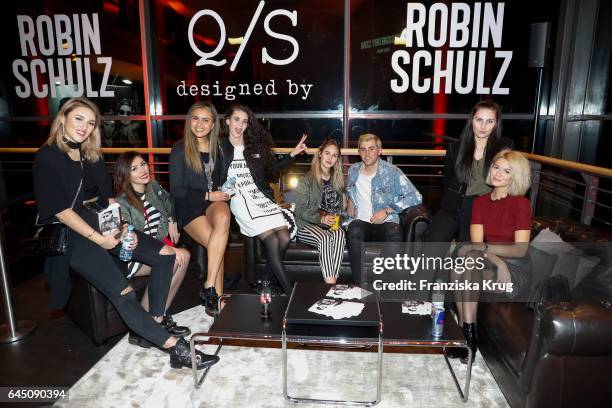 Katharina Damm, Anna-Maria Damm, guest, Betty Taube, Elena Carriere, Jannik Stutzenberger, guest and Louisa Mazzurana attend the 'Robin Schulz - The...