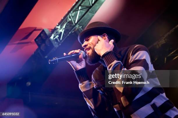 Singer Ras Puma of the American band Thievery Corporation performs live during a concert at the Astra on February 24, 2017 in Berlin, Germany.