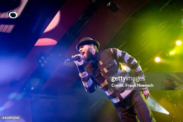 Singer Ras Puma of the American band Thievery Corporation performs live during a concert at the Astra on February 24, 2017 in Berlin, Germany.