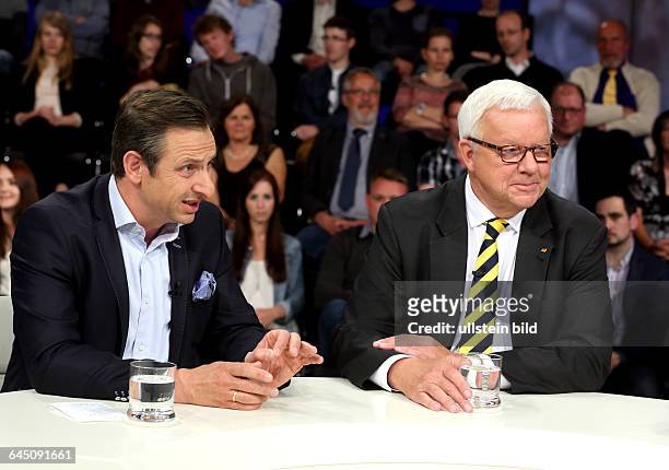 Georgios Chatzimarkakis mit Dr. Michael Fuchs in der ZDF-Talkshow maybrit illner am in BerlinThema der Sendung: Geduld am Ende - Großer Knall um...