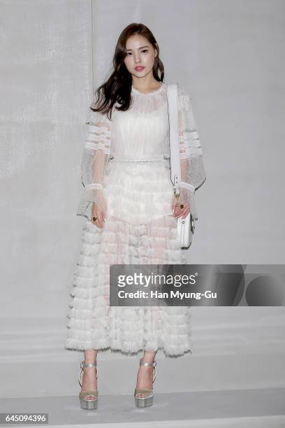 South Korean actress Min Hyo-Rin attends the photocall for Dior 2017 S/S Collection at Shinsegae Department Store on February 24, 2017 in Seoul,...