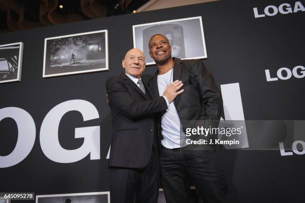 Actors Patrick Stewart and Eriq La Salle attend the "Logan" New York special screening at Rose Theater, Jazz at Lincoln Center on February 24, 2017...
