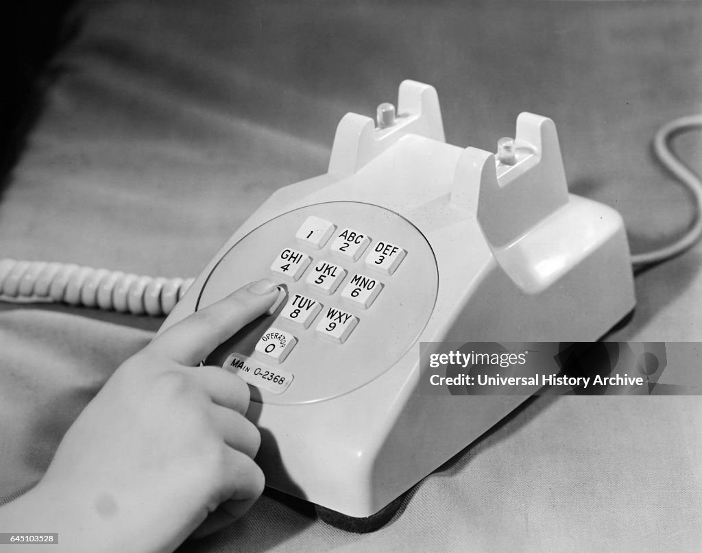Push button telephone.