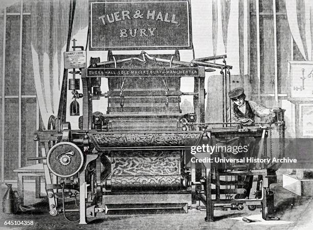 Tuer & Hall's power loom for weaving Brussels carpets. Dated August, 1862.