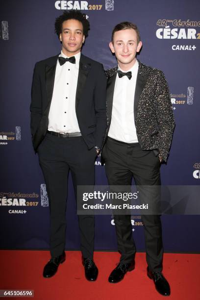 Corentin Fila and Kacey Mottet attend the the Cesar Film Awards 2017 ceremony at Salle Pleyel on February 24, 2017 in Paris, France.