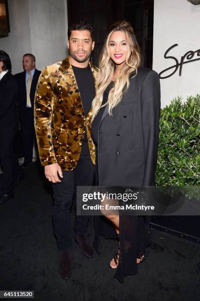 Player Russell Wilson and singer Ciara attend Vanity Fair and Genesis Celebrate "Hidden Figures" on February 24, 2017 in Los Angeles, California.