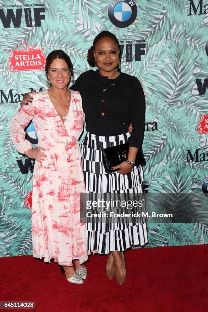 President of Women In Film Cathy Schulman and director Ava DuVernay attend the 10th annual Women in Film Pre-Oscar Cocktail Party at Nightingale...
