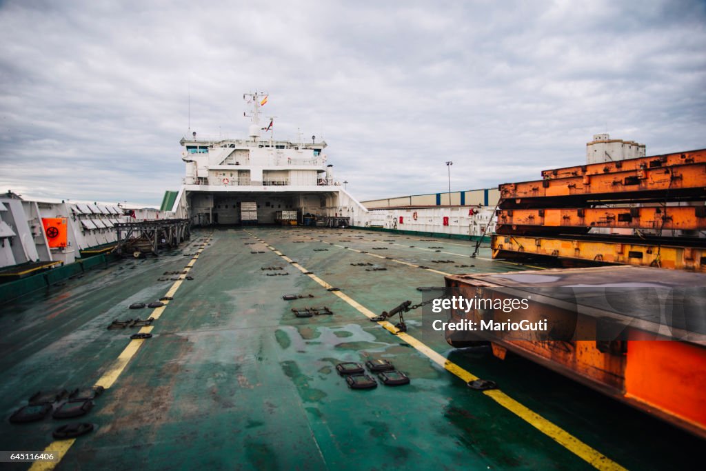 Cargo ship deck