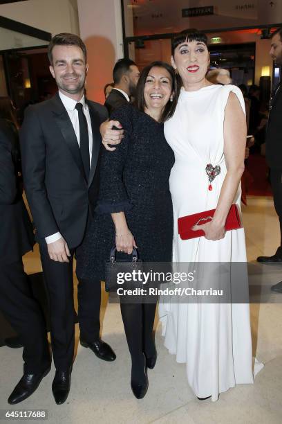 Bruno Julliard, Anne Hidalgo and Rossy de Palma attend Cesar Film Award 2017 at Salle Pleyel on February 24, 2017 in Paris, France.