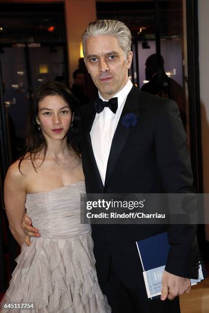 James Thierree and guest attend Cesar Film Award 2017 at Salle Pleyel on February 24, 2017 in Paris, France.