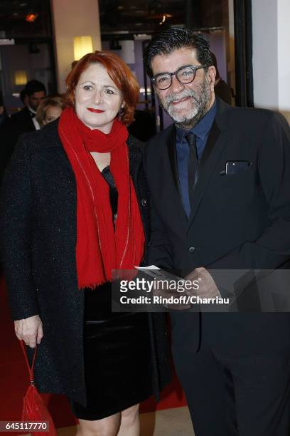 Alain Attal and his wife attend Cesar Film Award 2017 at Salle Pleyel on February 24, 2017 in Paris, France.