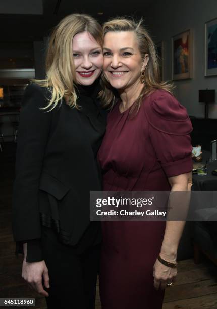 Actor Kirsten Dunst and Vanity Fair West Coast Editor Krista Smith attend Vanity Fair and Genesis Celebrate "Hidden Figures" on February 24, 2017 in...
